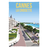 AF228- Lot de 5 Affiches Cannes la Croisette - 20x30cm